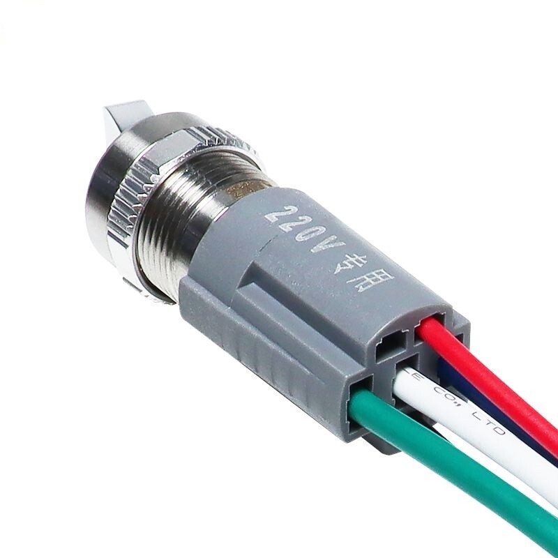 16MM Metal Toggle Switch Waterproof Bicolor LED Light 2 Position Self-locking On