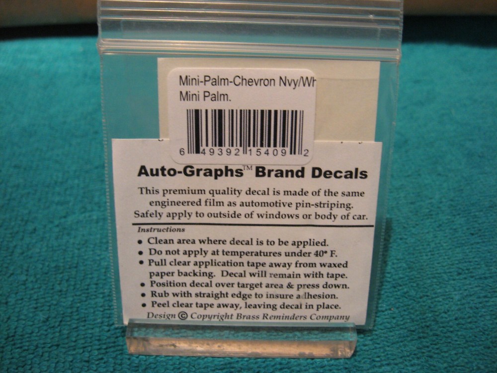 Auto Graphs Mini Chevron Palm 2 1/2" Window Decal Navy Surface Mount Sticker