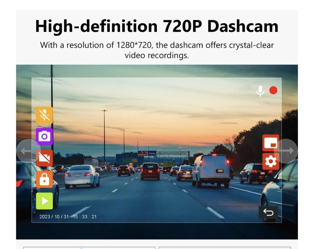 Eonon A100 720P HD Dash Camera Recorder, 360Adjustable Angle