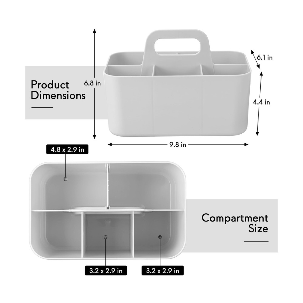 Tiawudi Multipurpose Caddy Organizer, Plastic Caddy with Handle, Stackable De...
