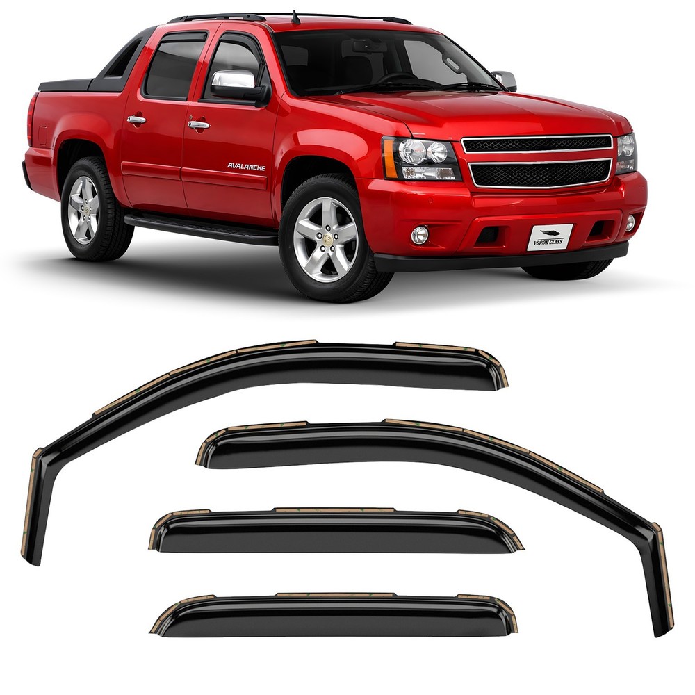 Sun Rain Visors Wind Rain Guards for 2007-2013 Chevrolet (Chevy) Avalanche
