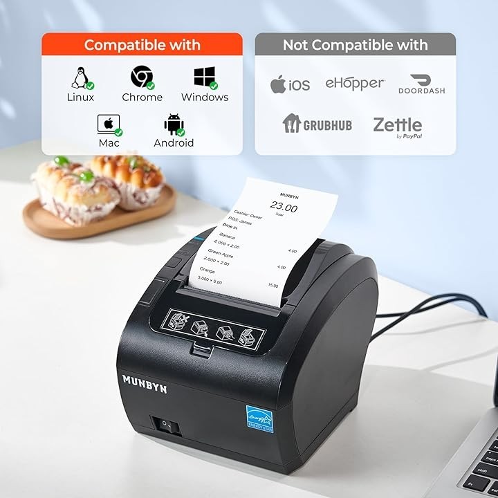 NEW MUNBYN Bluetooth Thermal Receipt Printer P047 80mm POS Printer