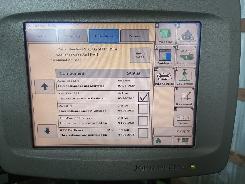 John Deere 2600 Display With Autotrac