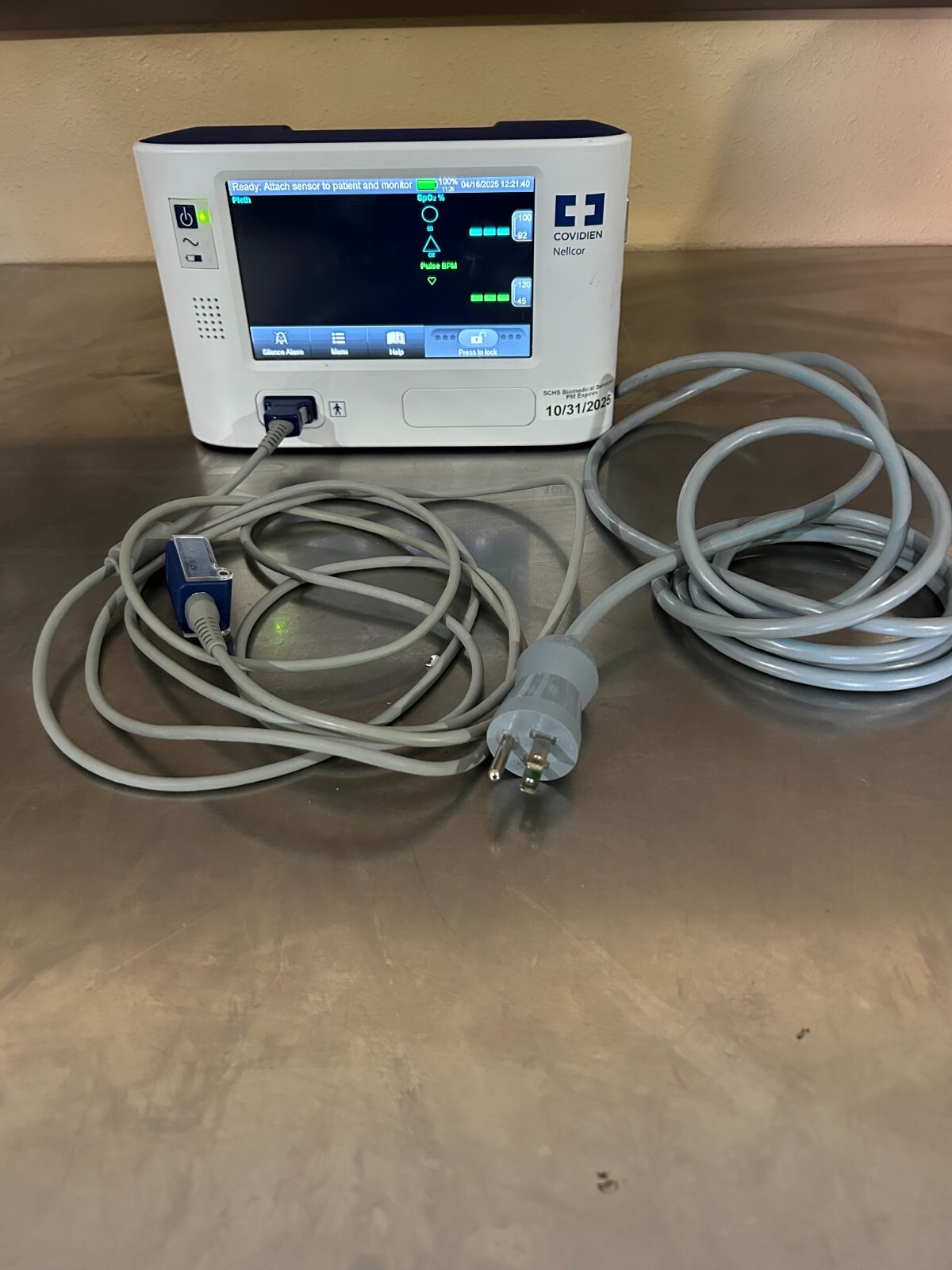 Covidien Nelcor PM 1000N Patient Monitor w/pre amp and power cables - certified