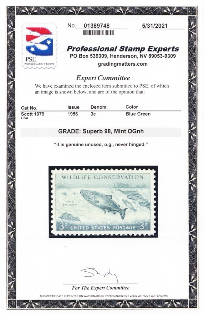 1079, Mint Superb NH 3¢ - PSE Graded 98 * Stuart Katz