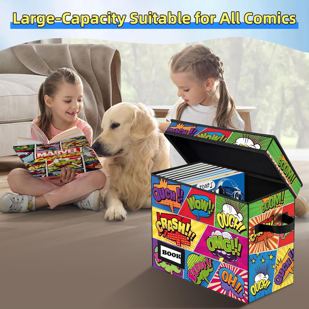 5 Pack Comic Book Storage Boxes - Heavy Duty Collapsible Organizers