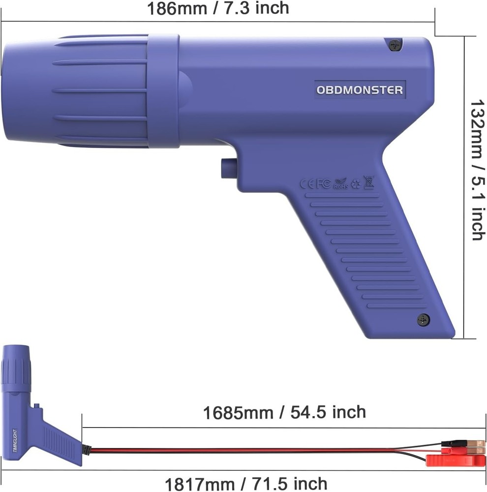 Professional 12V Ignition Timing Light - Bright Strobe for Accurate Diagnostics