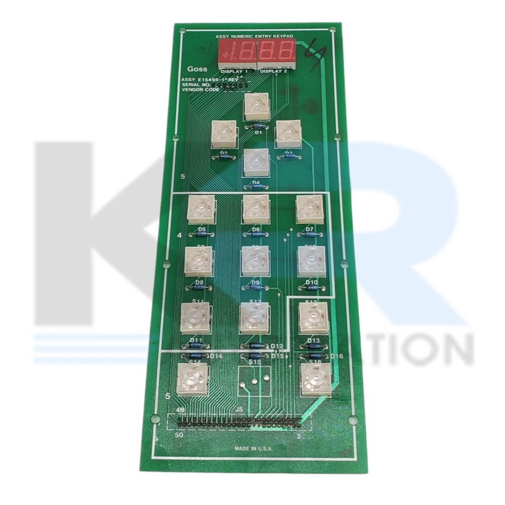 Rockwell E15495-1 Goss Numeric Entry Keyboard Assembly