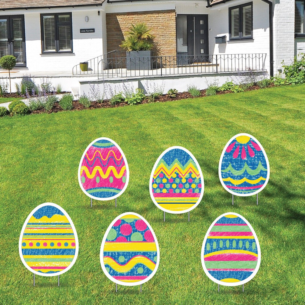 Color By Number Easter Egg Signs, Easter Yard Decorations, Includes Stakes