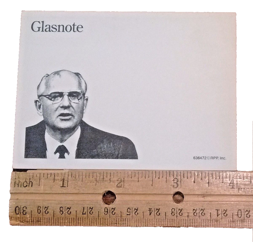 Mikhail Gorbachev rare Soviet Era vintage kitschy "Glasnote" Post-its
