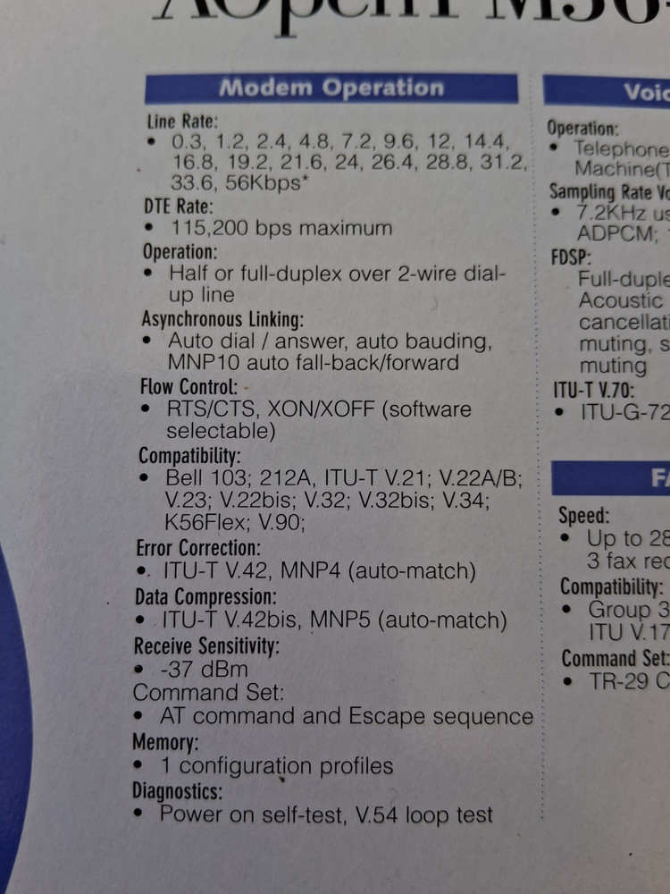 Fax/Modem/Voice AOpen FM596-P from Component Solutions