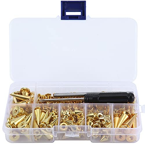 70 Sets Mixed Shape Spikes and Studs Assorted Sizes Tree Spikes Mixed 70Pcs