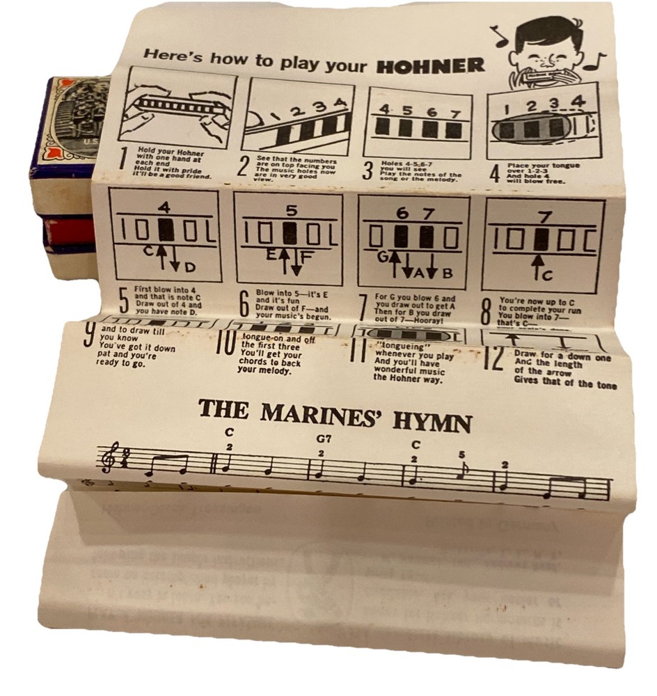 Vintage Hohner Marine Band Harmonica