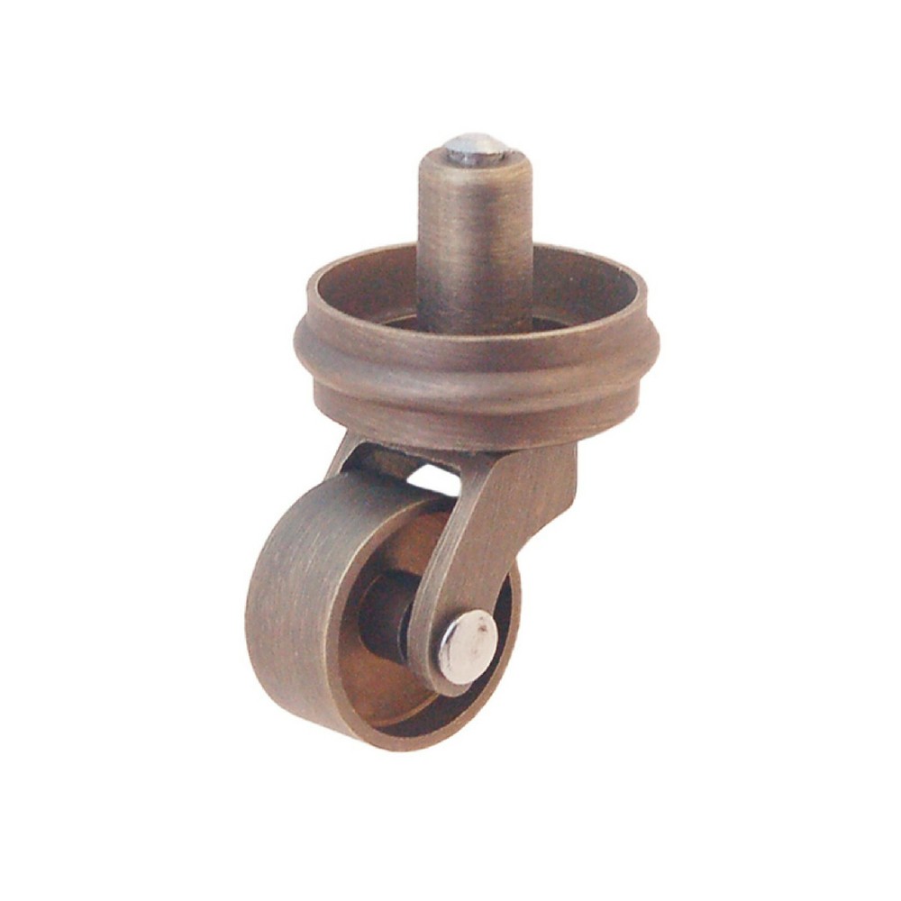 Small caster ring (shallow socket). Plain. Antiqued brass (Ring Only)