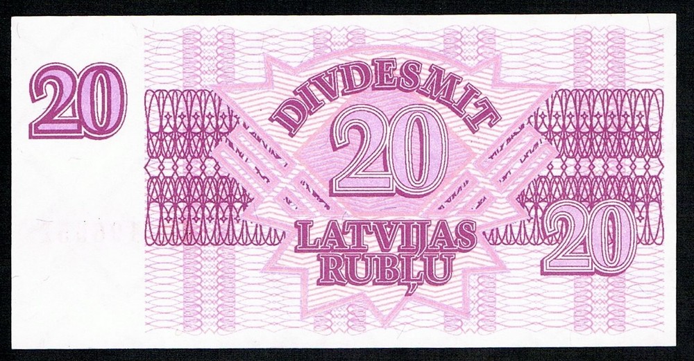 LATVIA - 20 RUBLI 1992 UNC P39
