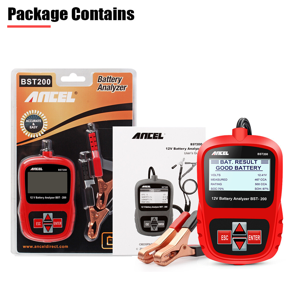 ANCEL BST200 12V Car Battery Load Tester Charging System Analyzer 100-1100CCA