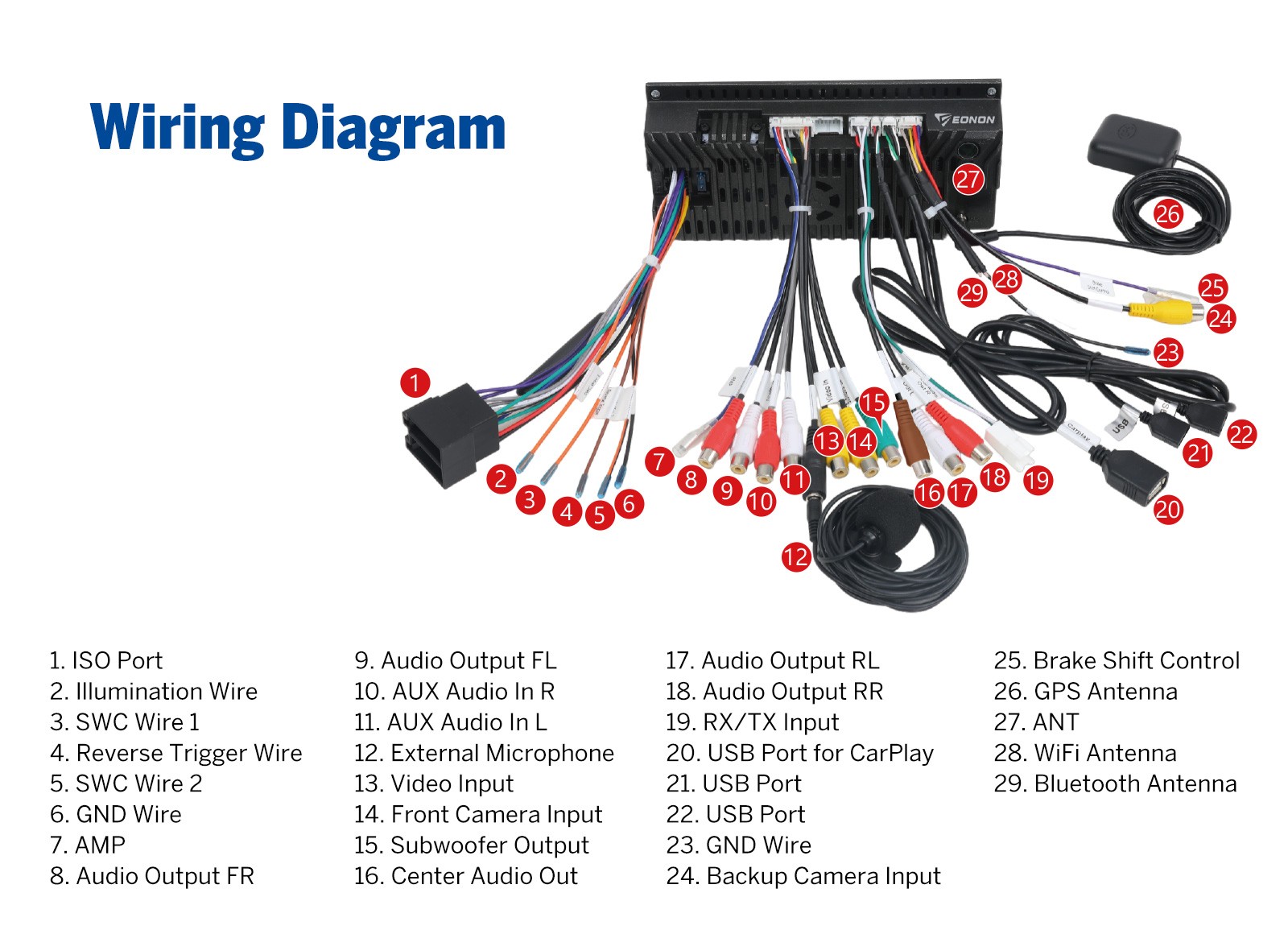 Eonon UX7A Plus 10.1" IPS Android 14 4+64G 2DIN GPS CarPlay Car Stereo Radio DSP