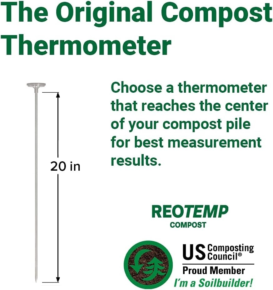 20 Inch Fahrenheit Compost Thermometer with Digital Guide