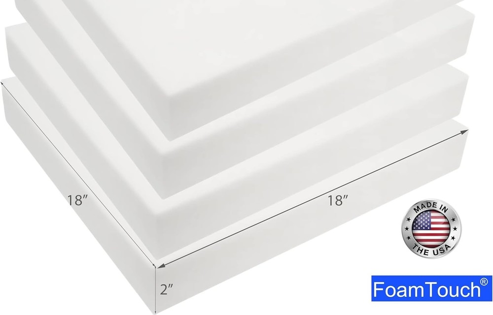 Durable 2" High Density Foam Cushions 4-Pack, Perfect for Upholstery Projects