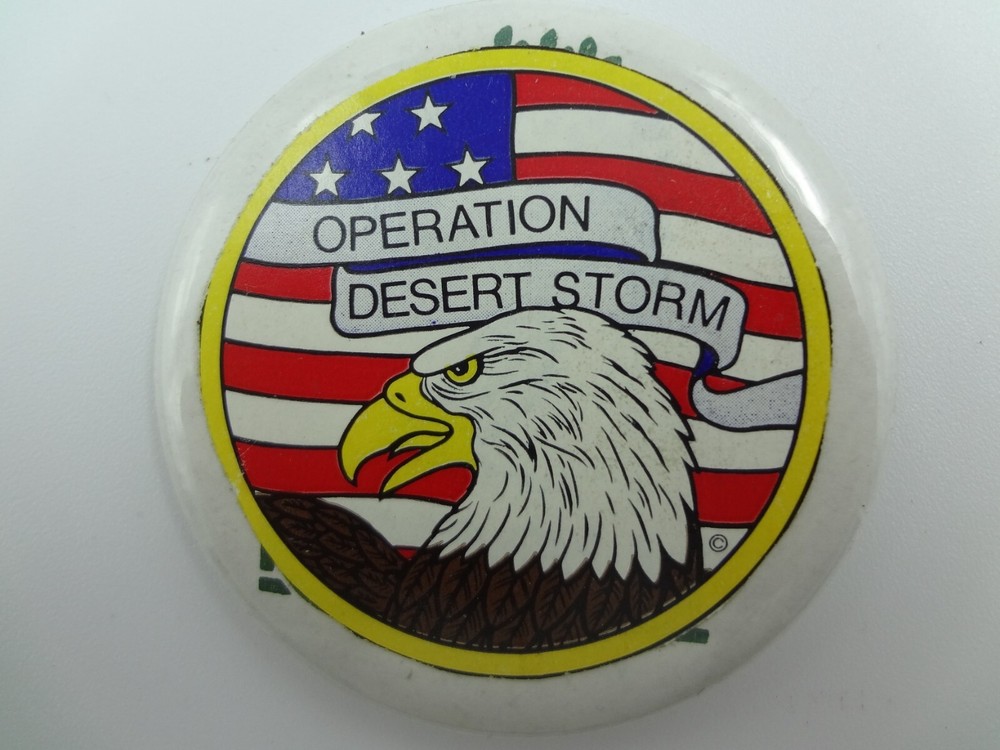 Operation Desert Storm Sticker on a Pinback Pin Button