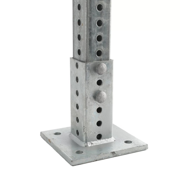 2" x 2" Square Sign Post Mounting Base (Galvanized Steel)