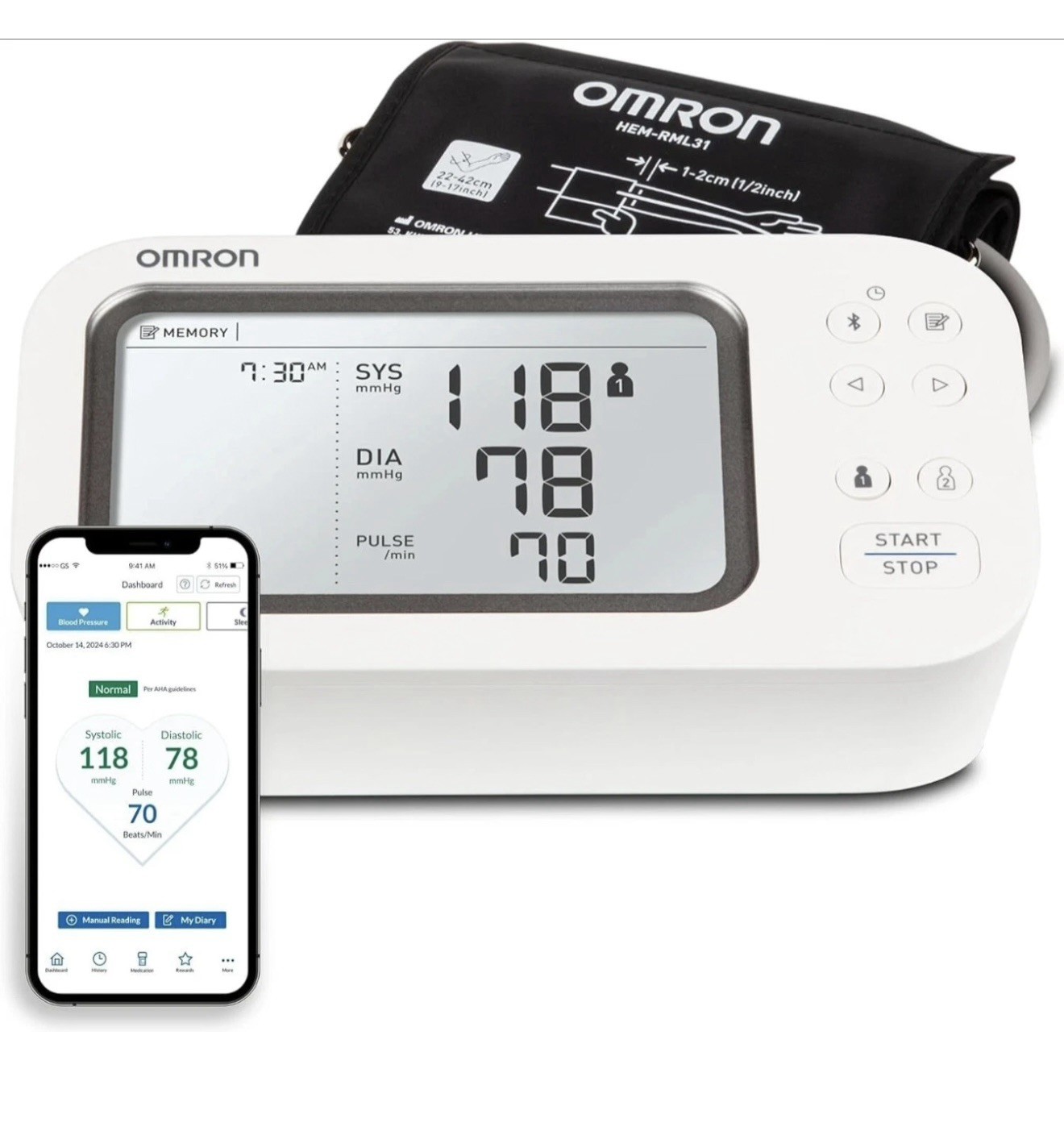OMRON Gold Or Upper Arm Blood Pressure Monitor - BP5360 New