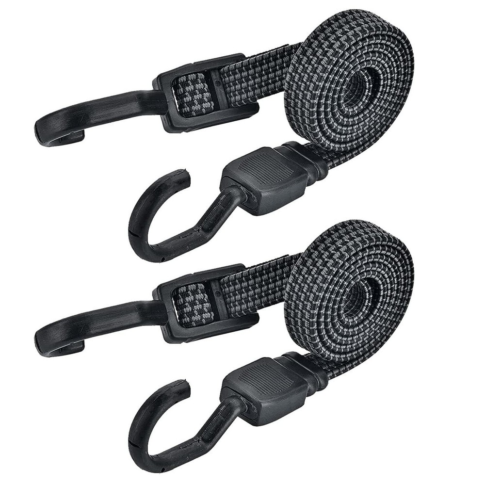 24 Inch Flat Adjustable Bungee Cords with Hooks Heavy Duty Elastic Rope Strap...
