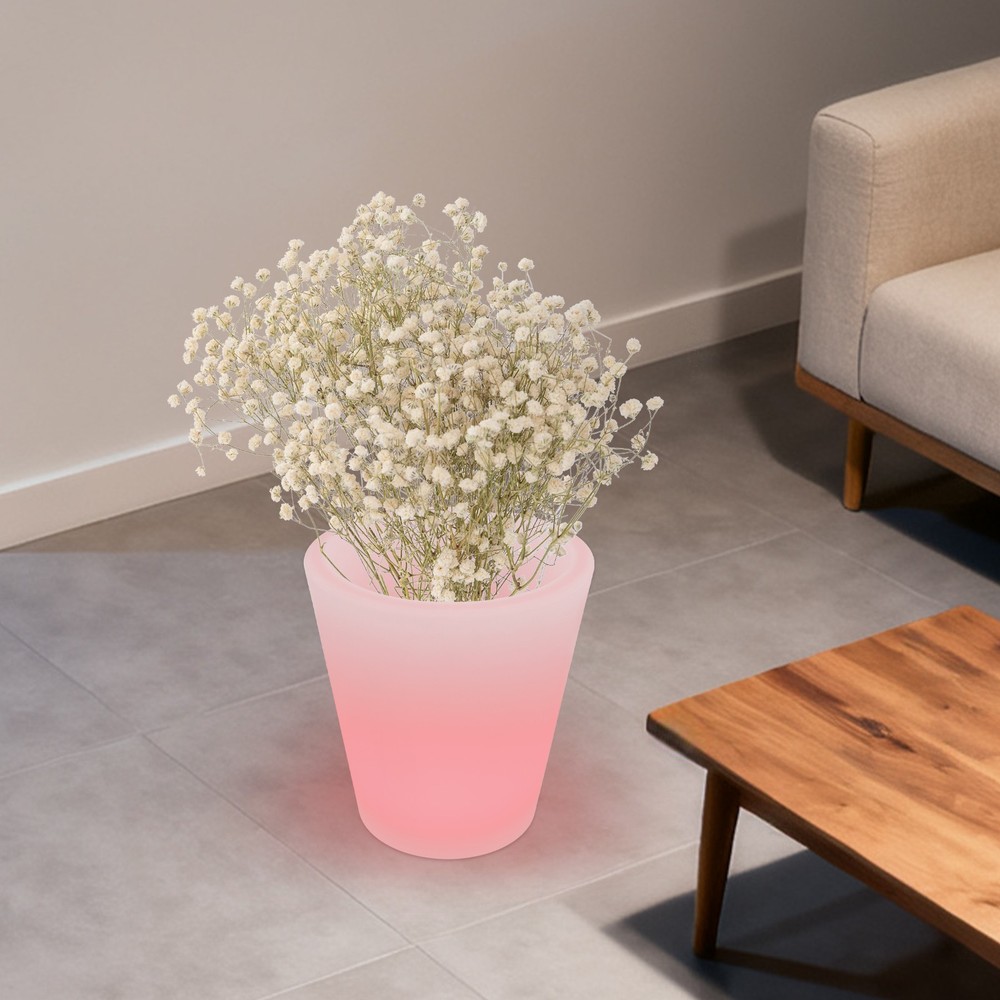 LED Planter Pot Light, Rechargeable LED Flower Pot Light with Remote
