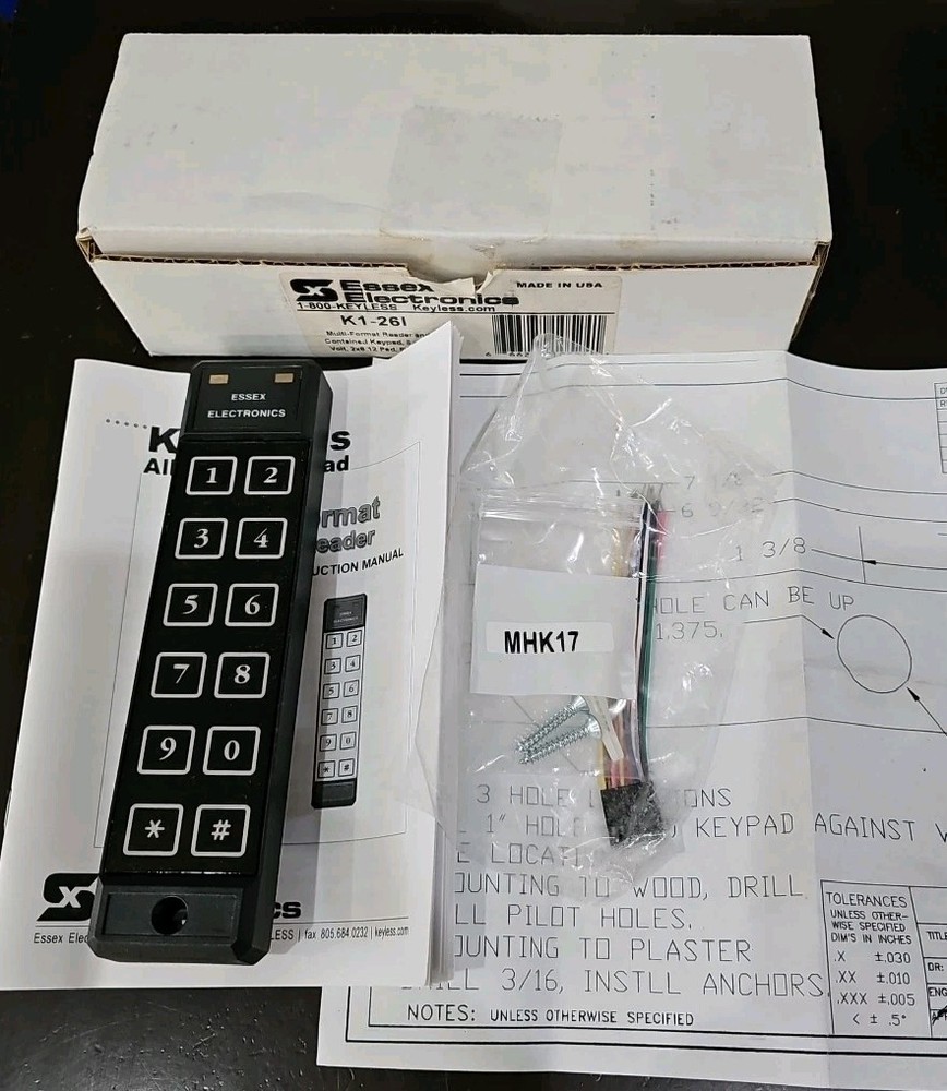 Essex K1-26I All-In-One Reader/Access Controller Keypad, Thinline 2X6