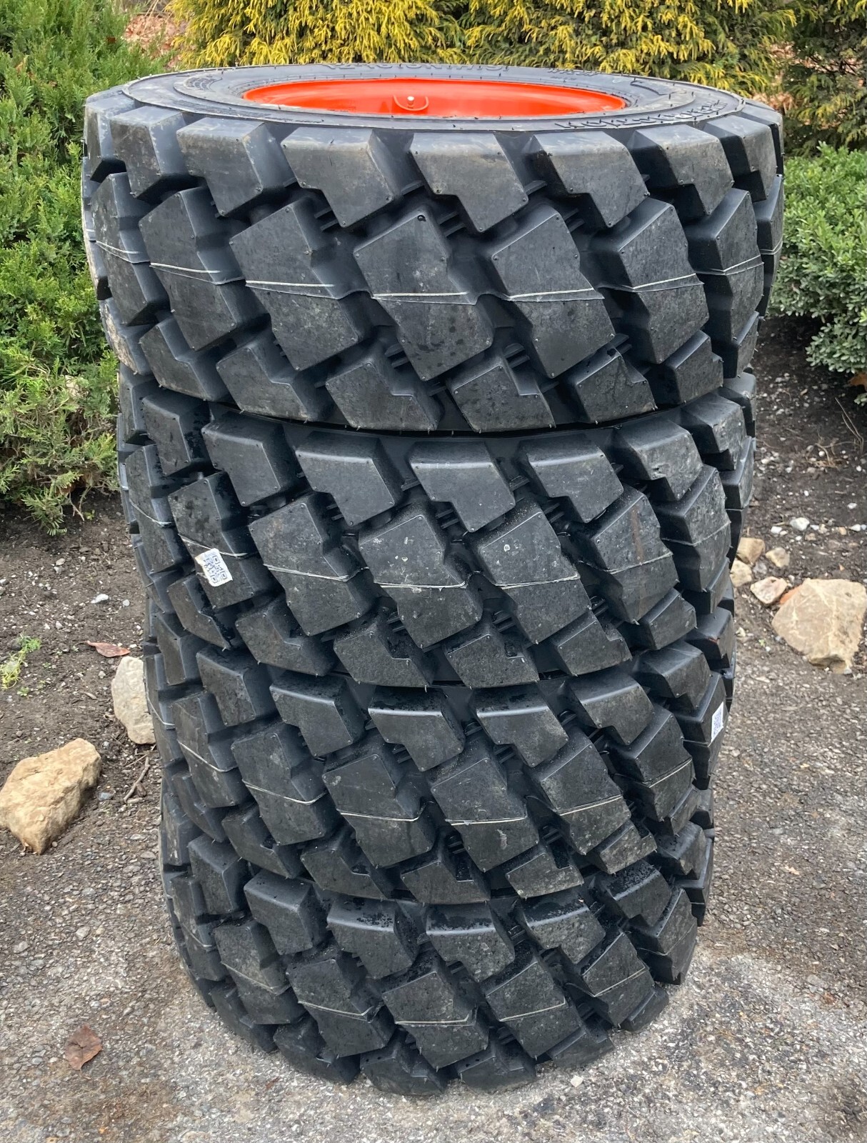 4 HD 12-16.5 Skid Steer Tires/Wheels/Rims for Bobcat & more-12X16.5-14PLY