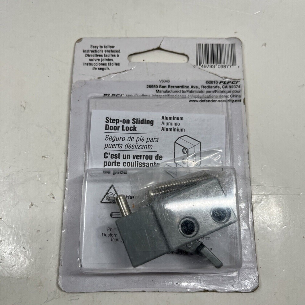 Defender Security Aluminum Step-On Patio Door Lock U 9877