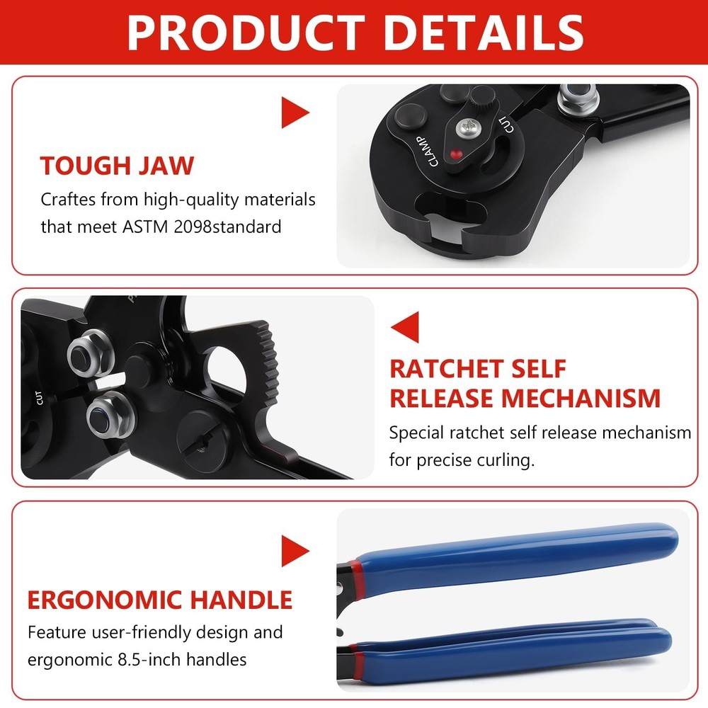 Pex Crimping Tool Kit Cinch and Remove Dual-Function Pex Crimp Tool 3/8" to 1...