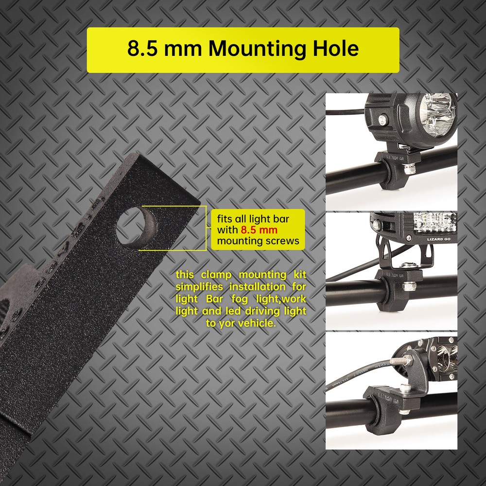 0.75-1 inch ATV UTV Handlebar Whip Flag Mounting Bracket Work Light Bar Mounts