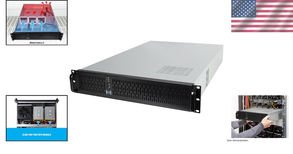 2U Server Chassis Rackmount Case, E-ATX Compatible