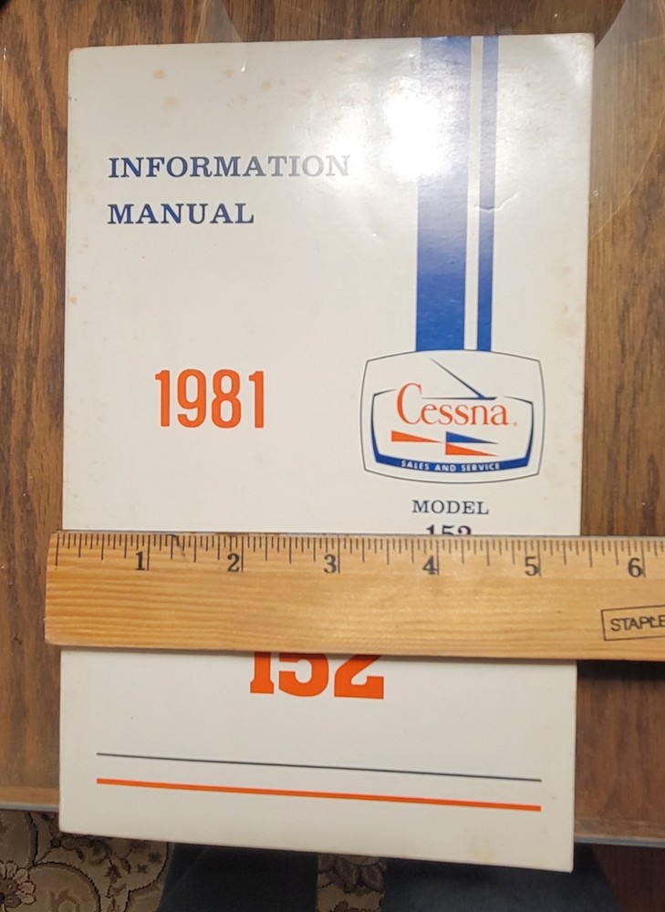 1981 Cessna Information Manual Handbook Model 152