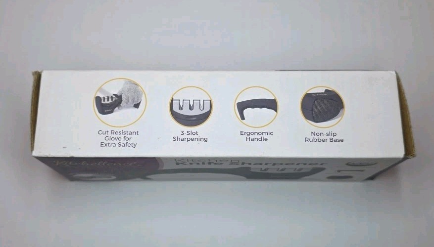 Kitchellence Kitchen Knife Sharpener With Cut Resistant Glove New