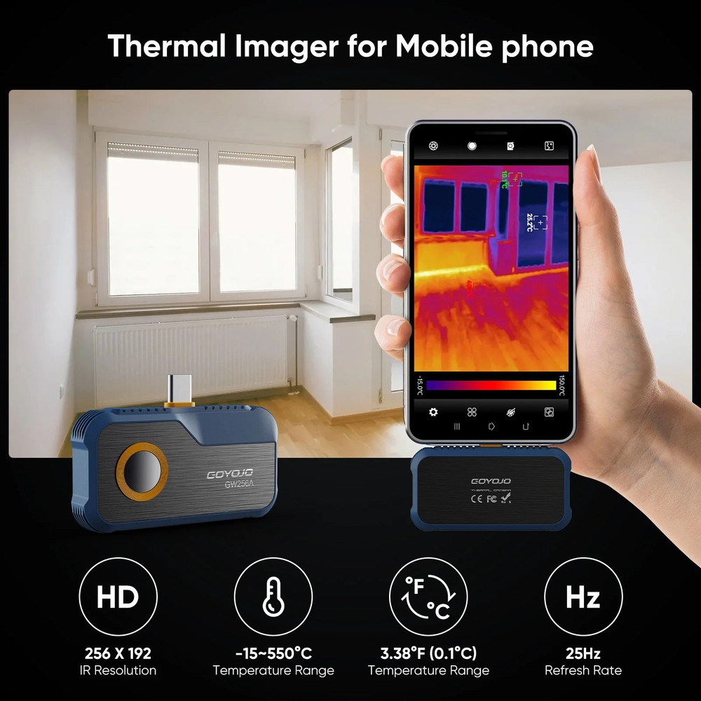 Thermal Camera for Android, 256 x 192 IR Resolution, Thermal Imaging Camera