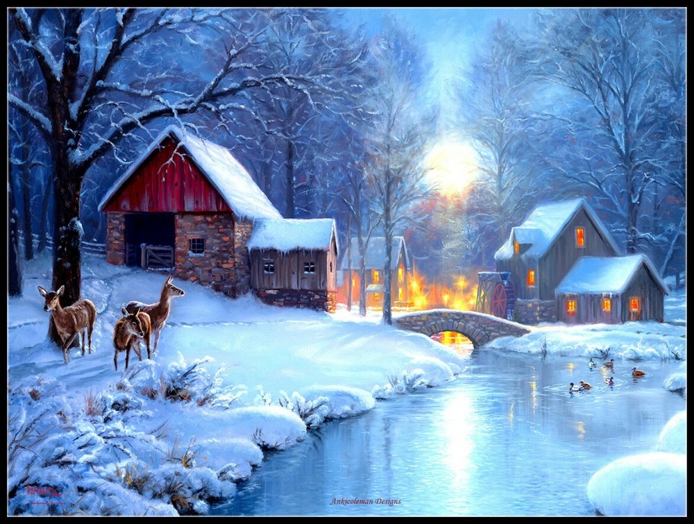 Winter's Eve 2 - DIY Chart Counted Cross Stitch Patterns Needlework DMC Color