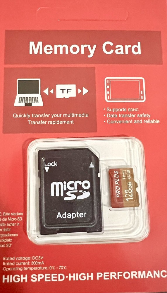 128 GB SD CARD with SD Adapter