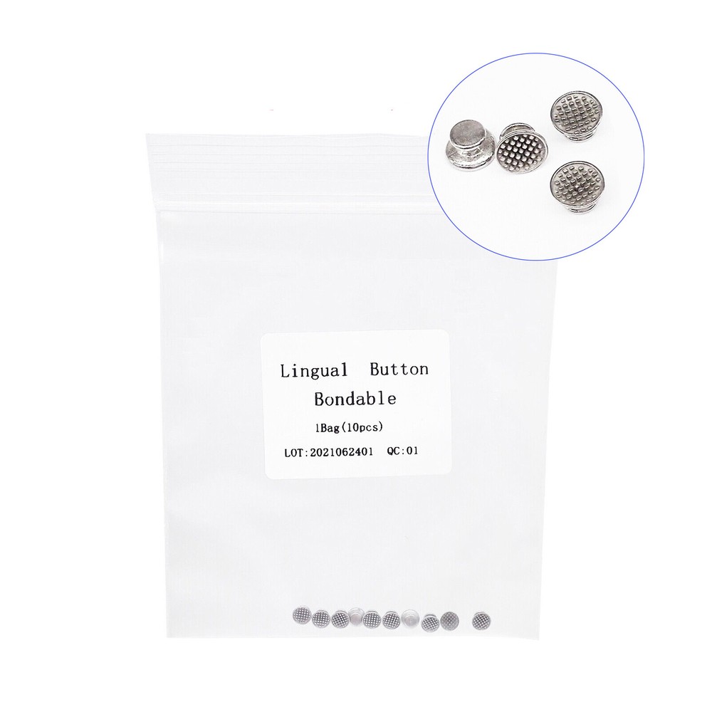 Dental Orthodontic Round Lingual Button Bondable Type 10Pcs/Kit