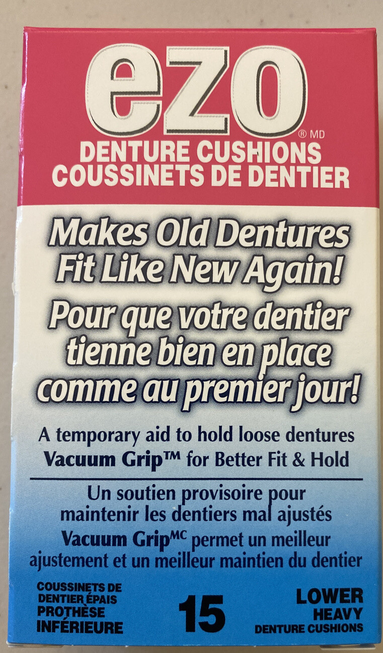 Ezo Denture Cushions one box of 15 Lower Heavy New (last Chance To Buy!)