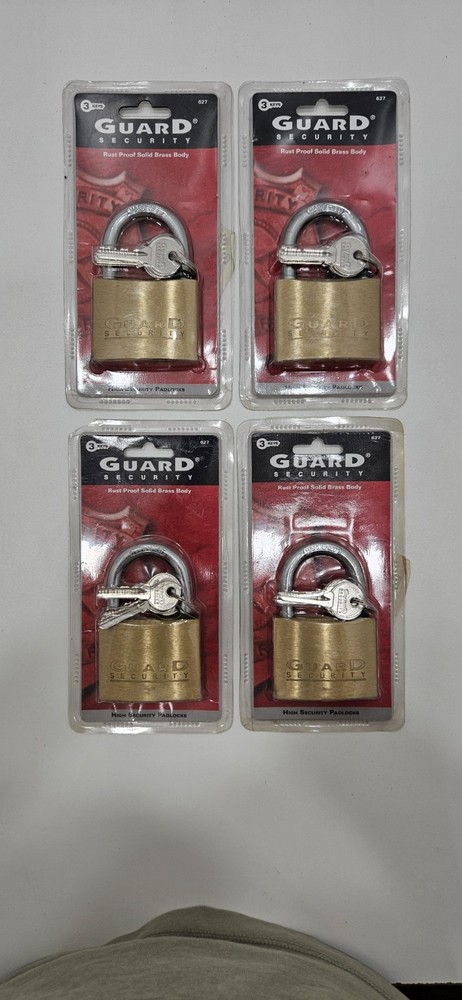 Guard Security Solid Brass Padlock 2 1/2" Lot of 4