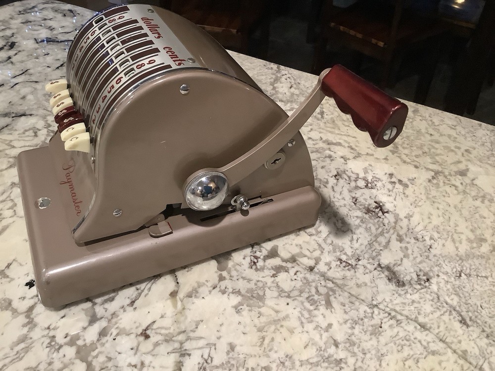 Vintage 1950s Paymaster S600 8 Column Check Machine/ Check Writer Untested