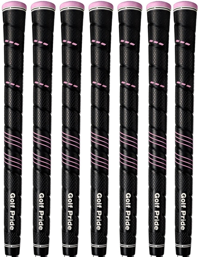 Golf Pride CP2 Wrap Undersize Black & Pink Grips - Plus4 Technology - Set of 7