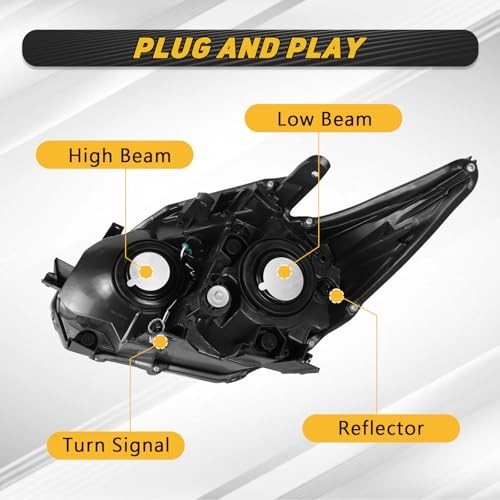 Headlight Assembly Compatible with 2012-2015 Toyota Prius Replacement for