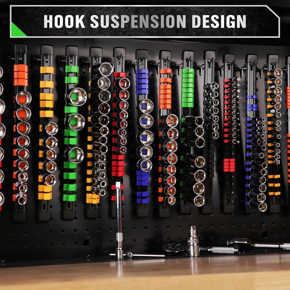 SWANLAKE 18-Piece Socket Organizer Set - Mixed Colors