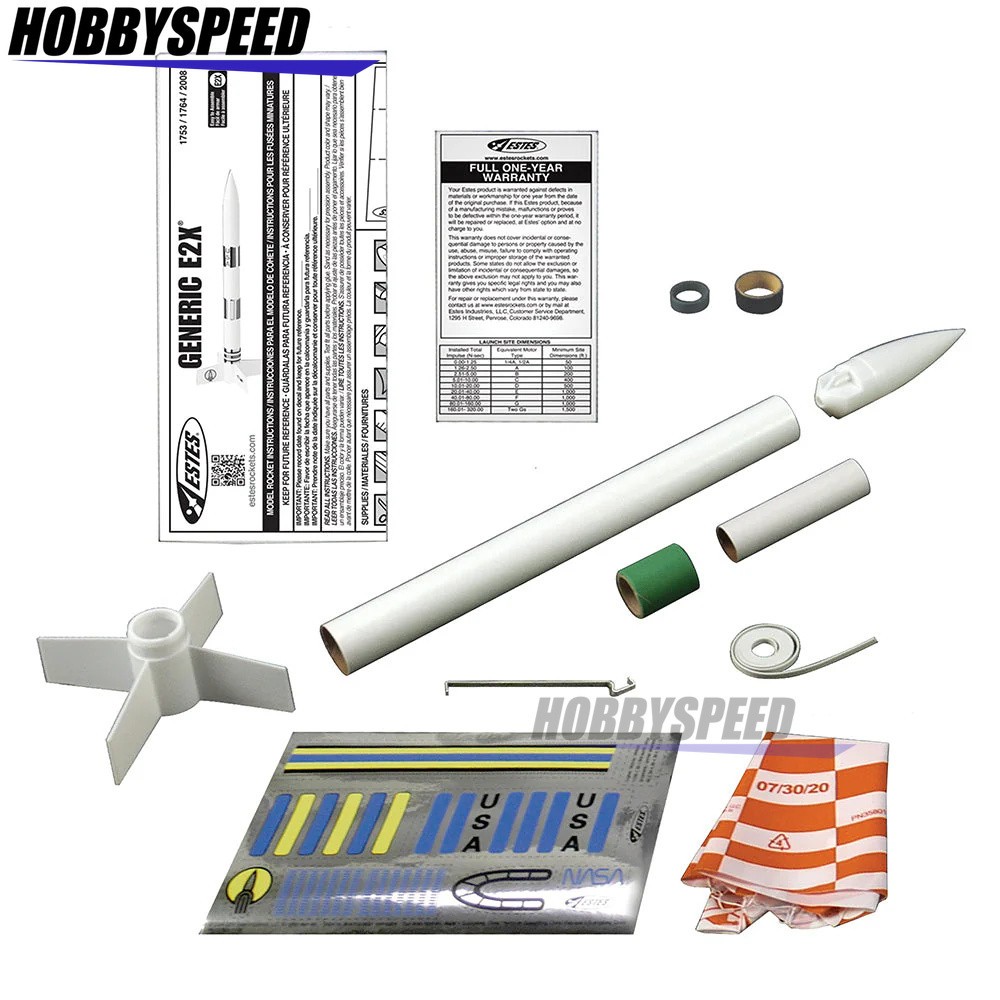 ESTES GENERIC E2X MODEL ROCKET KIT SKILL BEGINNER space rocketry EST2008 NEW