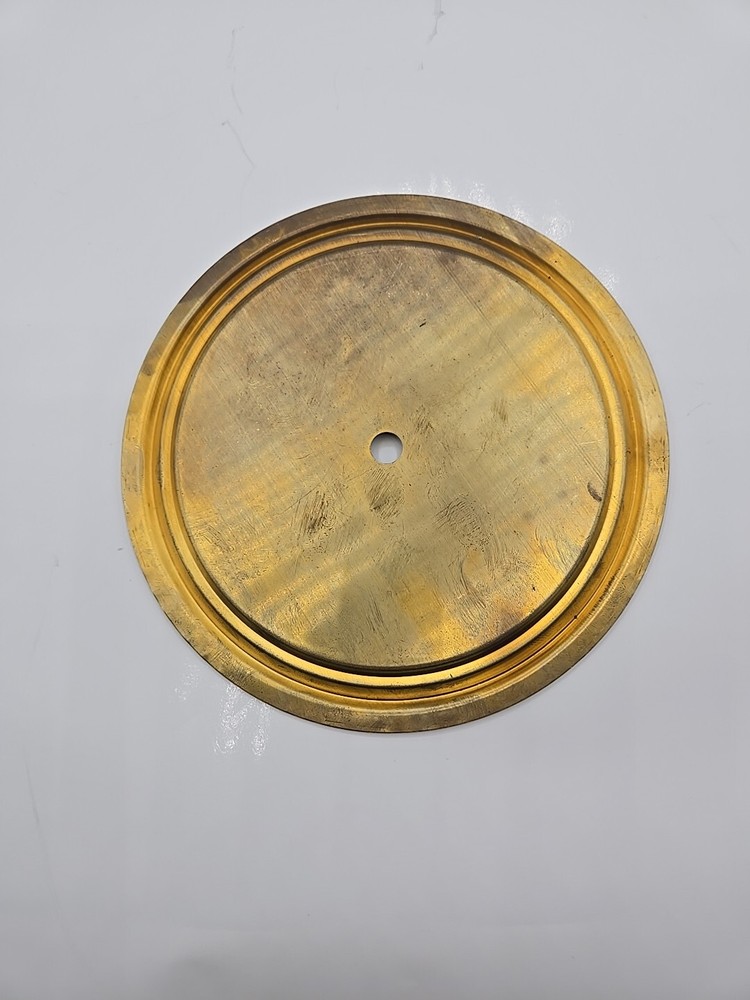 Vintage Solid Brass Clock Dial Pan 6 1/2" Clockmaker Stock