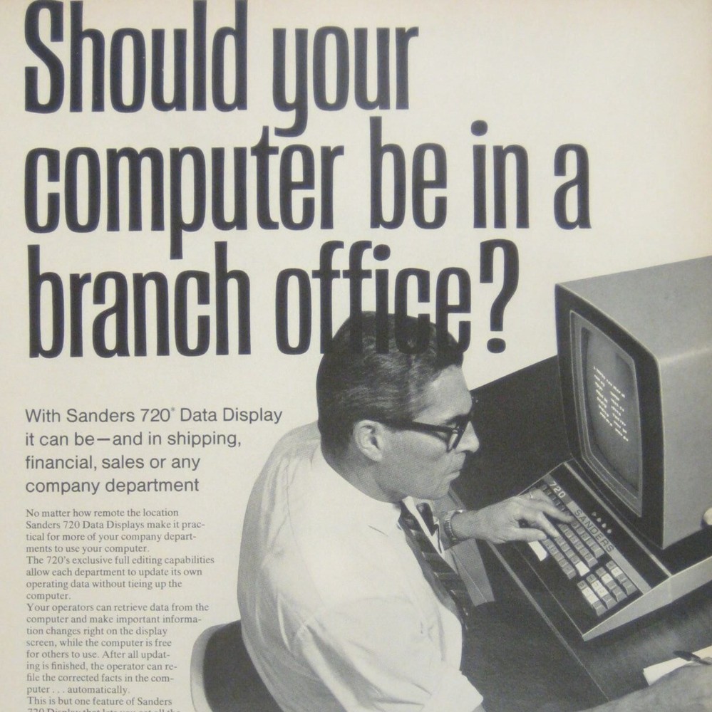 Vintage Sanders 720 Data Display Print Advertising Computers Computing