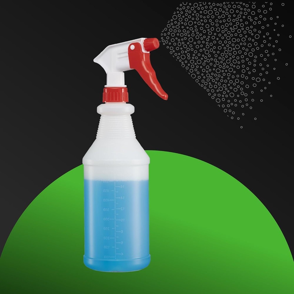 4 Pack 24oz Plastic Spray Bottles with Adjustable Nozzle for Cleaning Solutions